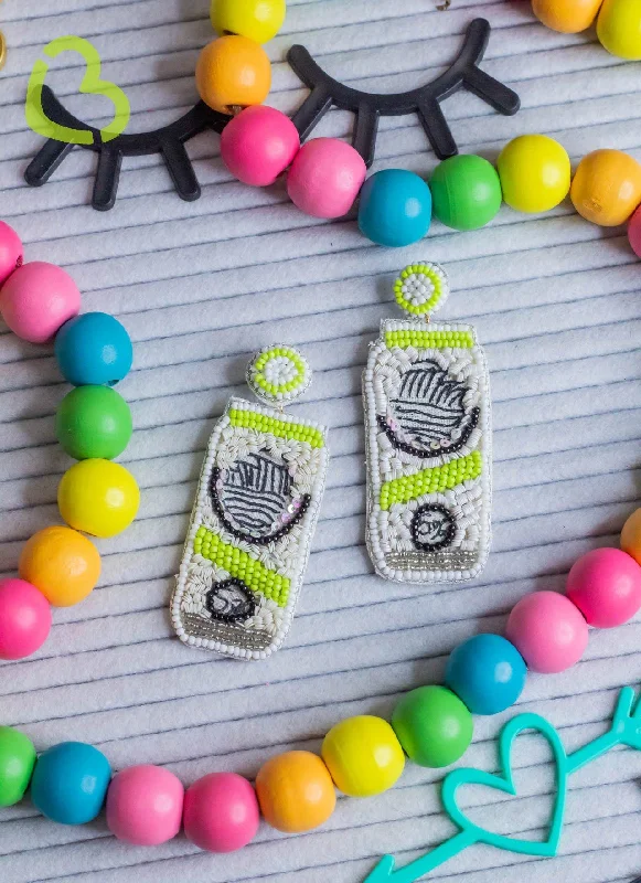 colorful earrings for women -"The No Laws"  Natural Lime Beaded Earrings!