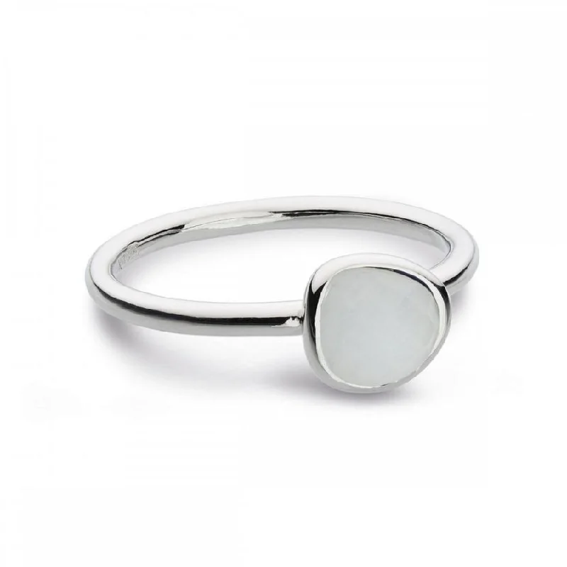 wedding band sets for women -KH Silver Coast Pebble Moonstone Mini Ring