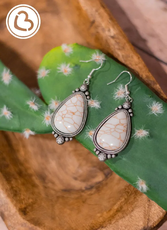 elegant earrings for women -The Brenham Earrings in White Buffalo