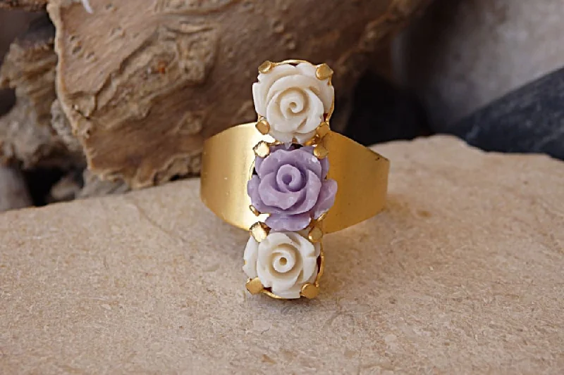 luxury sapphire rings -Coral Mother's Ring