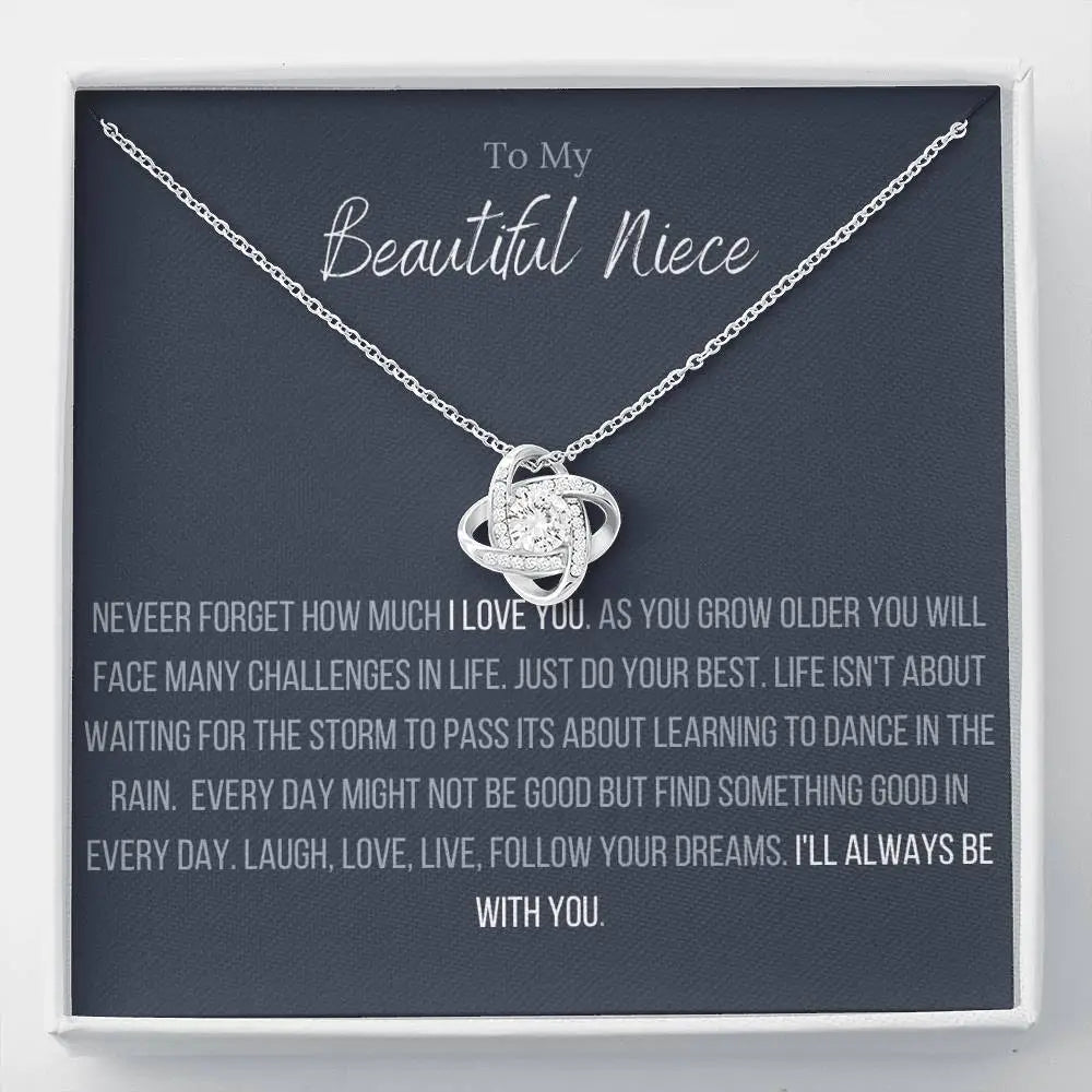 statement pearl necklaces -The Infinity Love Knot Necklace™ To My Niece