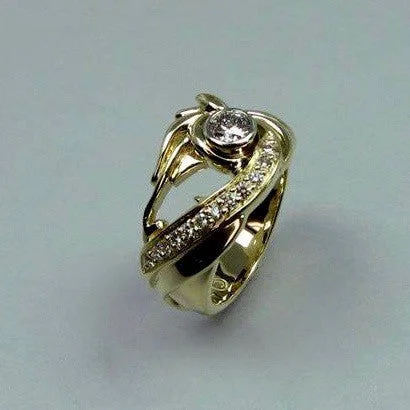 vintage diamond rings -Waterhorse Ring with White Diamonds