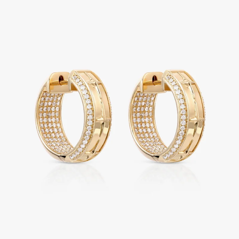 pearl drop earrings for women -Elara Diamond Hoops