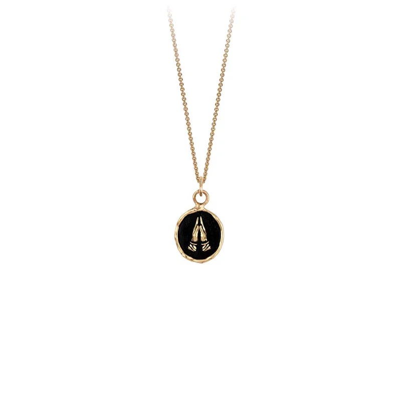 women’s statement necklaces -Grateful 14K Gold Appreciation Talisman