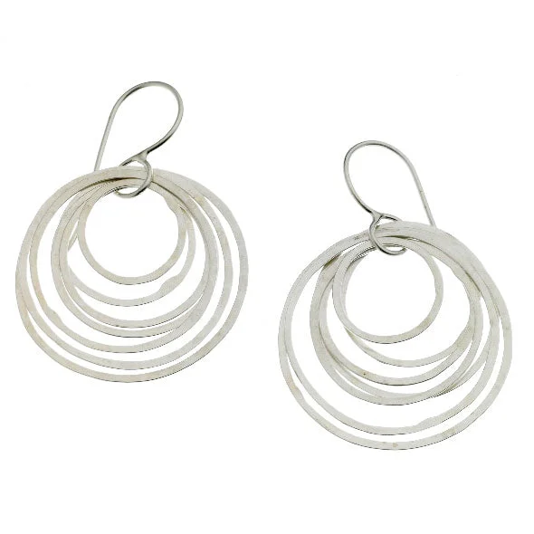 statement earrings for women -Circle Ripple Earrings