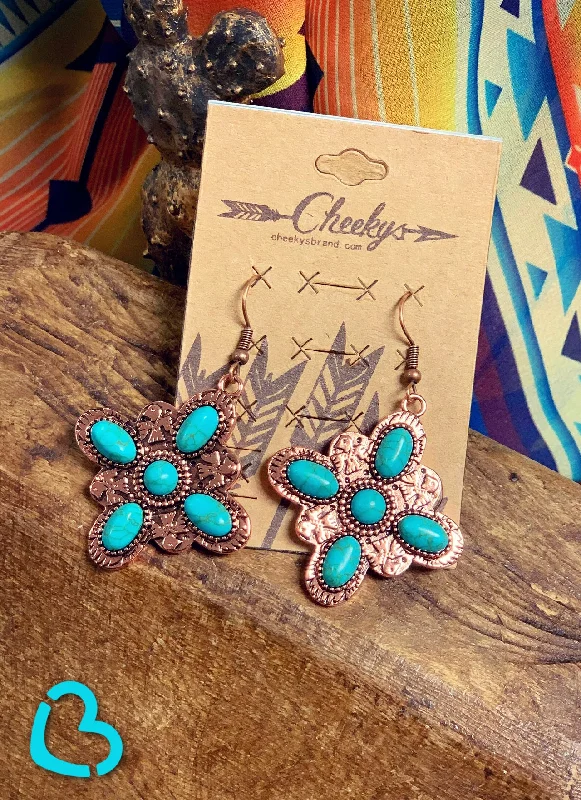 simple gold stud earrings -Thunderbird Starburst Earrings in Turquoise and Copper