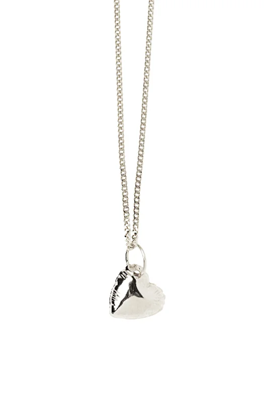 diamond pendant necklaces for women -Letter Heart Silver Necklace