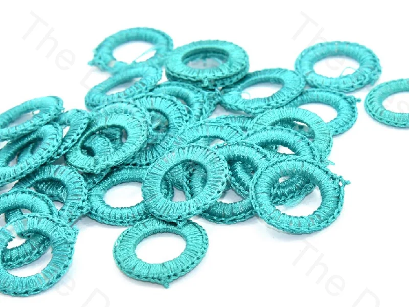 pear-shaped rings for women -Sea Green Medium Round Crochet Thread Rings