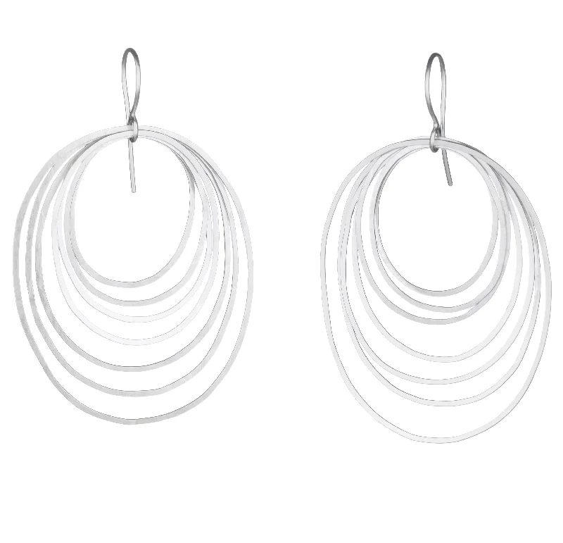 classic stud earrings for women -Ripple Earrings - sterling silver