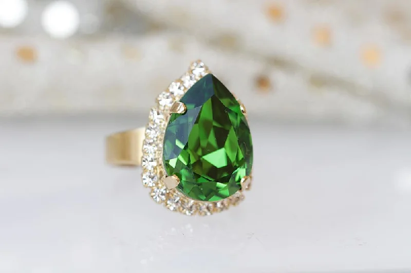 sapphire engagement rings for women -GREEN COCKTAIL RING