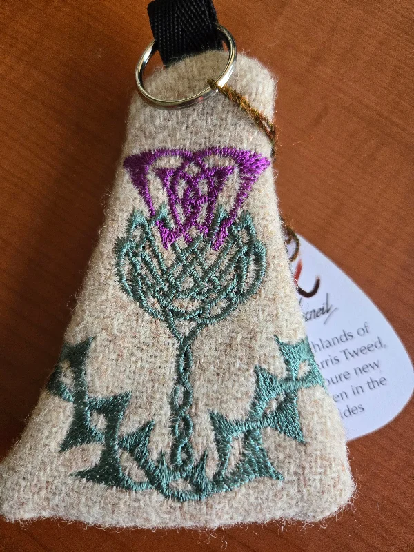 vintage diamond rings -Key Ring Thistle Purse in Harris Tweed