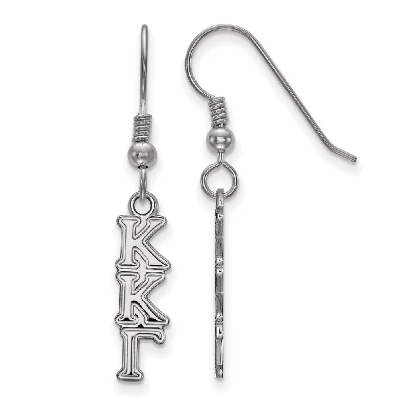 luxury gemstone earrings for women -Sterling Silver Kappa Kappa Gamma XS Dangle Earrings