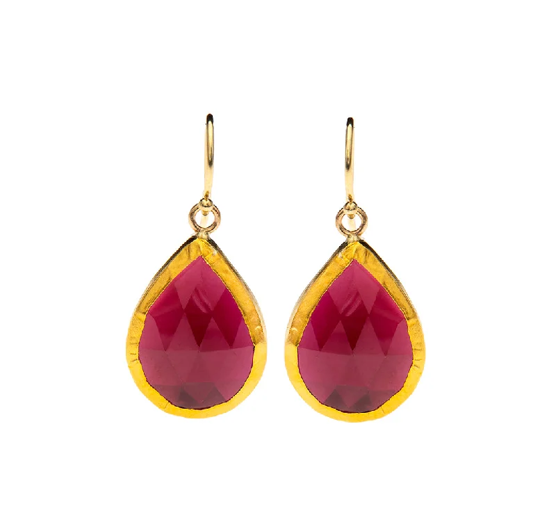 heart-shaped earrings for women -Nava Zahavi Daisy Garnet Earrings