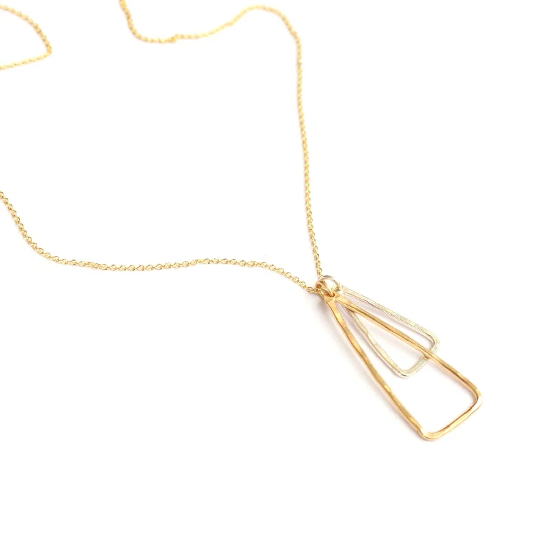 vintage-inspired necklaces for women -Double Triangle necklace