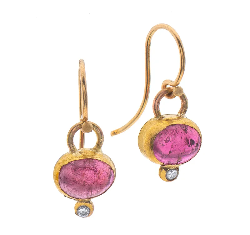 colorful earrings for women -Nava Zahavi Yellow Gold Garnet and Diamond Earrings