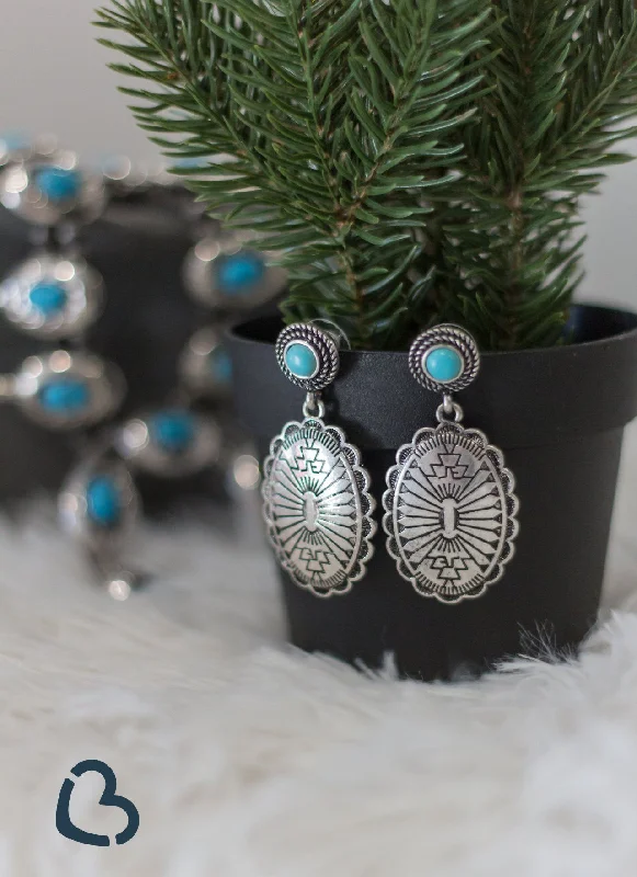 chandelier earrings for women -Tuscola Aztec Concho Earrings