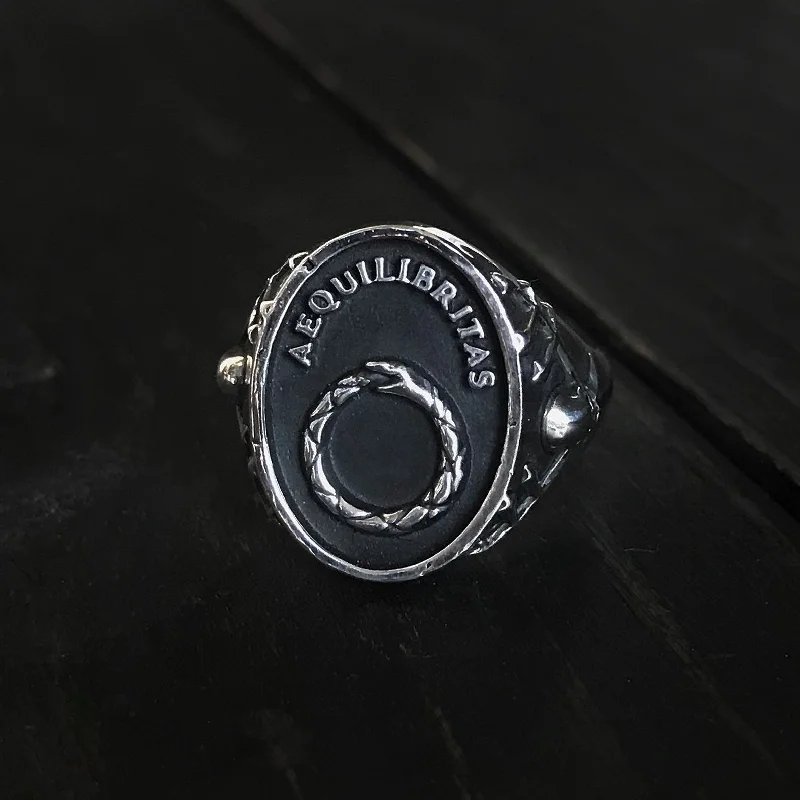 handmade silver necklaces for women -Aequilibritas Signet Style Ring