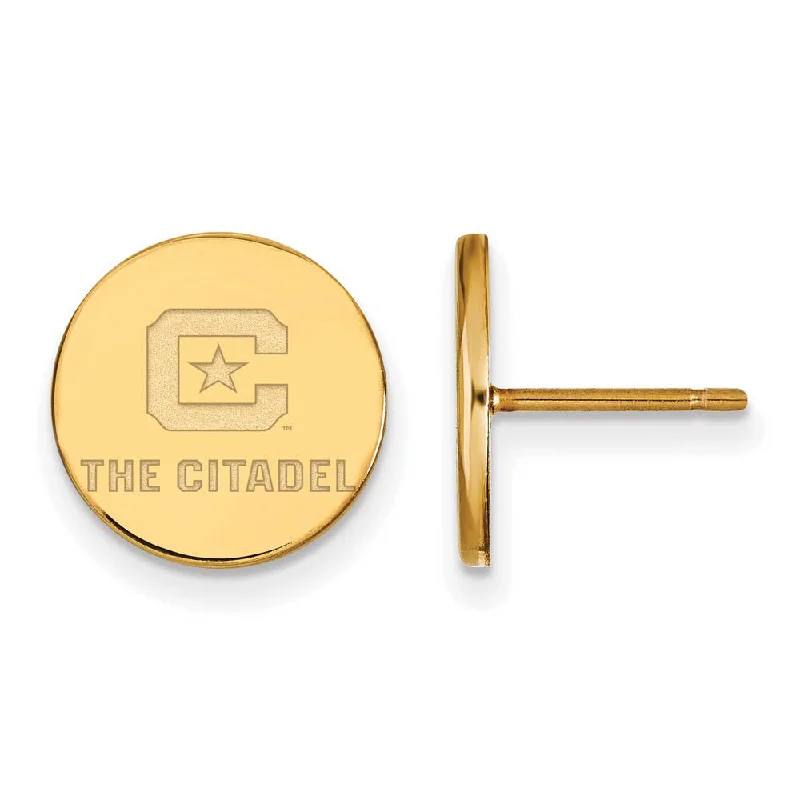 gold stud earrings for women -10K Yellow Gold The Citadel Small Post Earrings