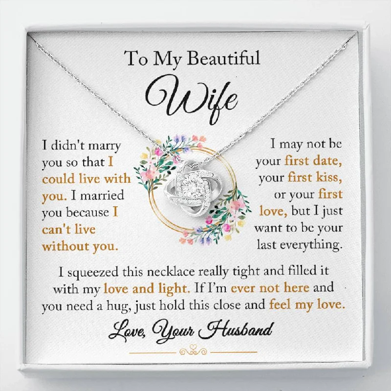 moonstone necklaces for women -To My Wife "I Can't Live Without You" Love Knot Necklace