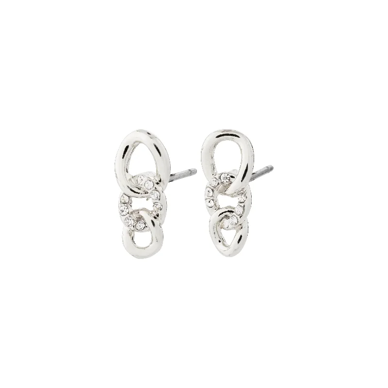 silver hoop earrings for women -WRENLEY earrings silver-plated