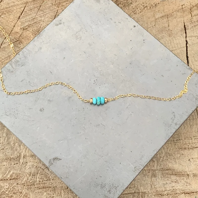 unique gold necklaces for women -Touch of Turquoise necklace