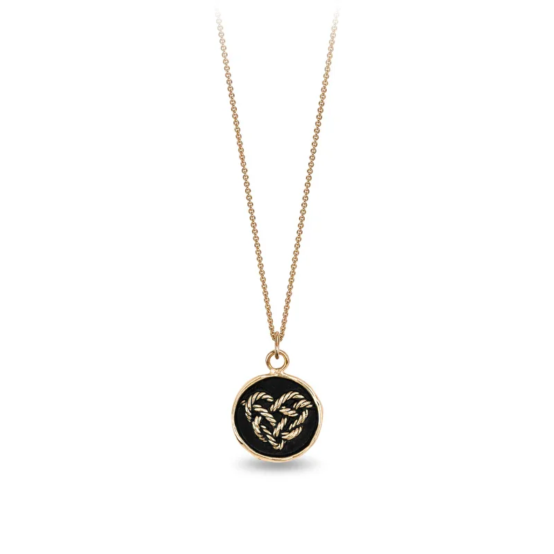 heart pendant necklaces for women -Love Knot 14K Gold Talisman