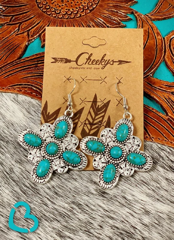 stud earrings for women -Thunderbird Starburst Earrings in Turquoise and Matte Silver