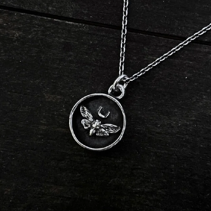 delicate necklaces for women -Cicada Black Necklace