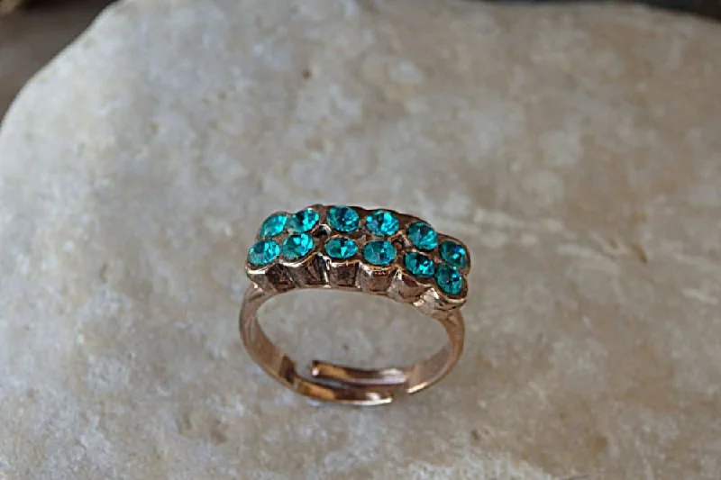 custom wedding bands for women -Teal Rebeka ring