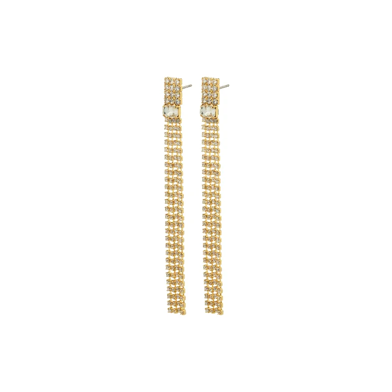 gold drop earrings for women -AVERIE crystal earrings gold-plated