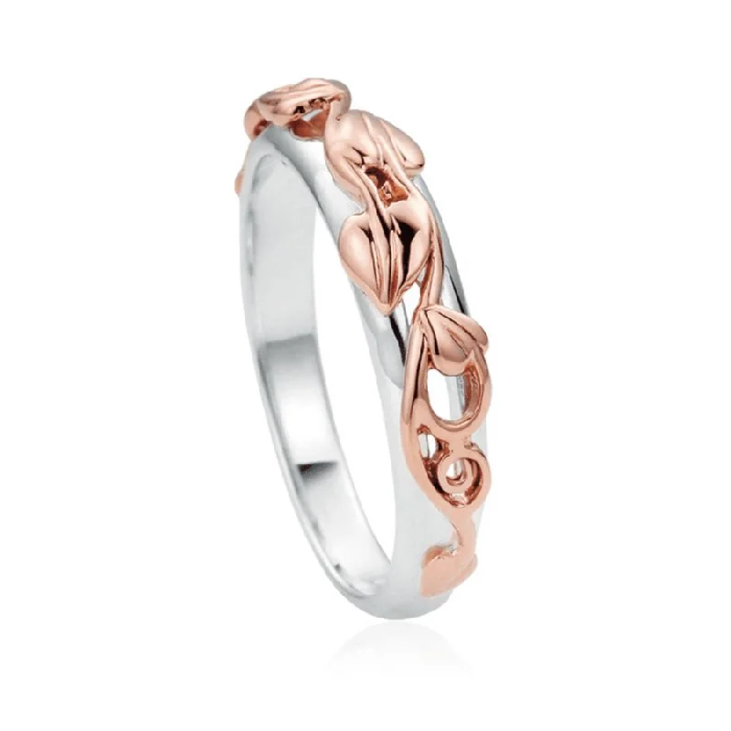 silver rings for women -Silver and 9ct Rose Gold Tree of Life Ring