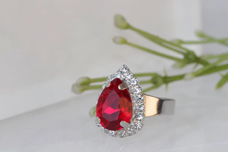 vintage wedding rings for women -RED FRENCH RING