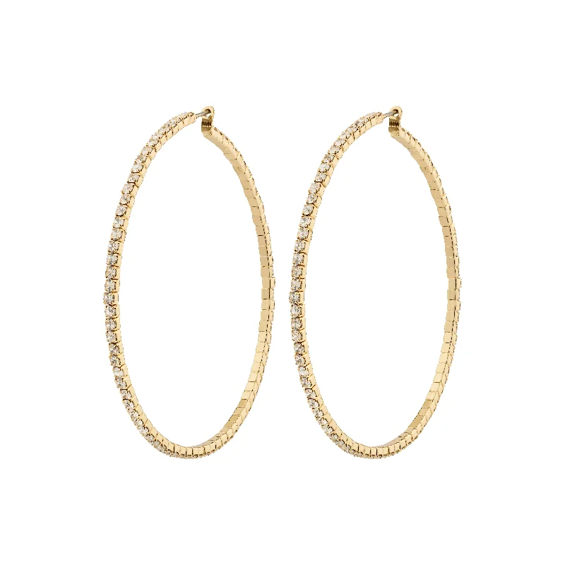 delicate earrings for women -SIDNEY crystal hoop earrings gold-plated