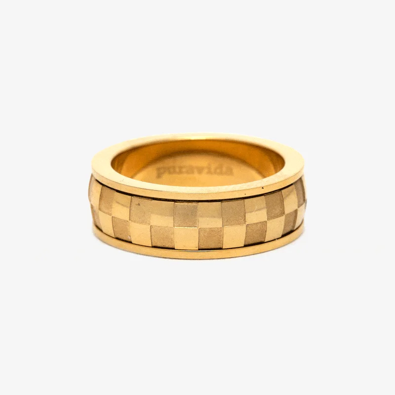 wedding sets for brides -Gold Check Fidget Ring