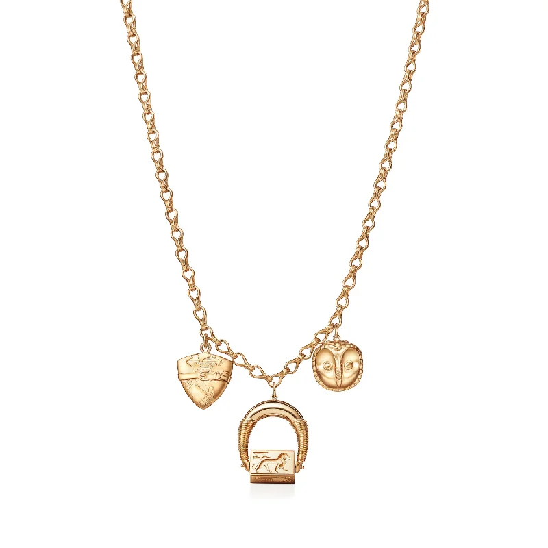 chunky necklaces for women -Futura Jewelry | Amulet 18K Gold Necklace