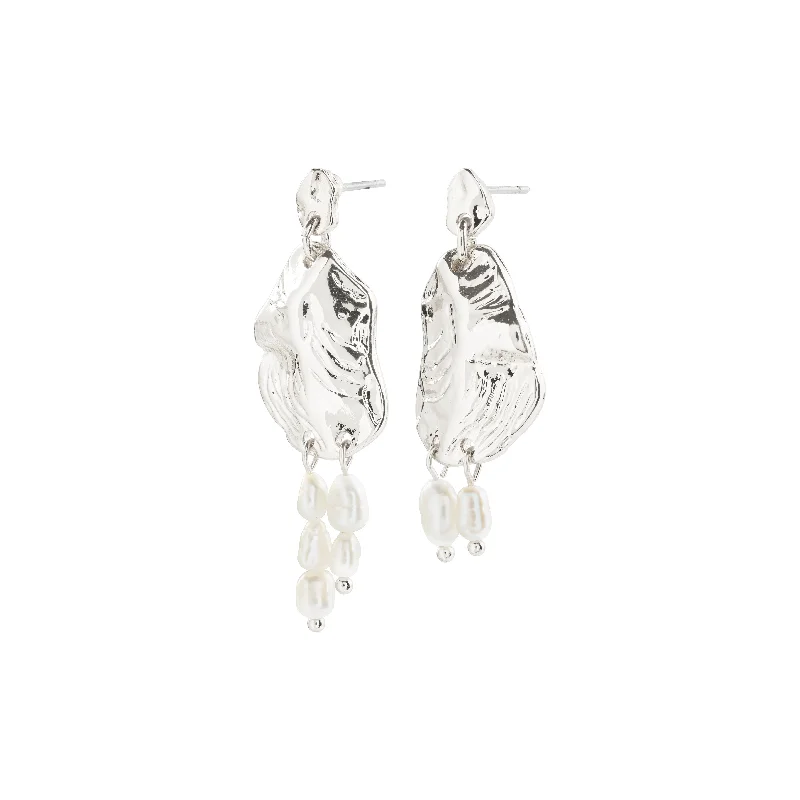 classic pearl earrings for women -BLOOM earrings white/silver-plated