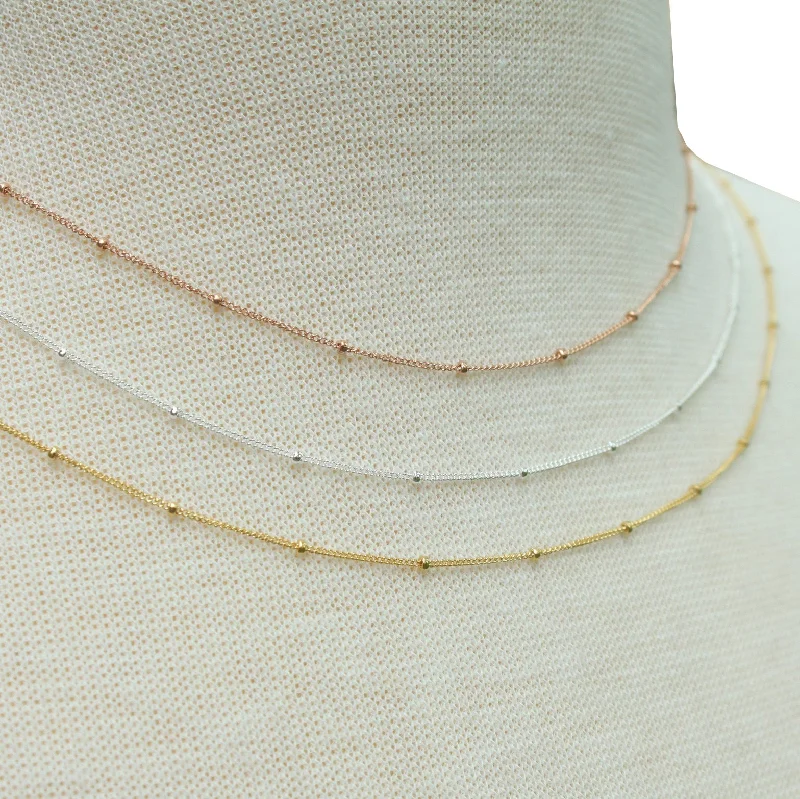 classic pearl necklaces for women -Satellite Layering Chain necklace*