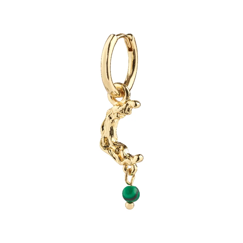 gemstone drop earrings for women -THERA single earring gold-plated