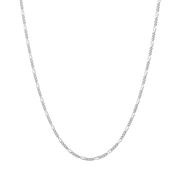 trendy chain necklaces for women -Figaro Silver Necklace