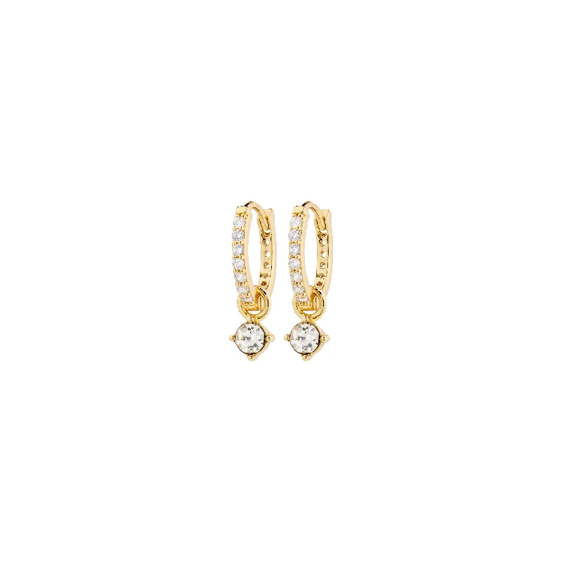 silver hoop earrings for women -JOA crystal hoop earrings gold-plated