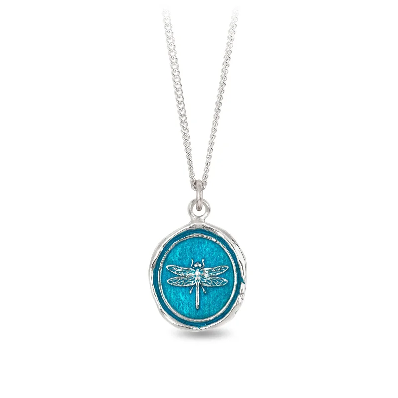 luxury pearl necklaces for women -Dragonfly Talisman - Capri Blue