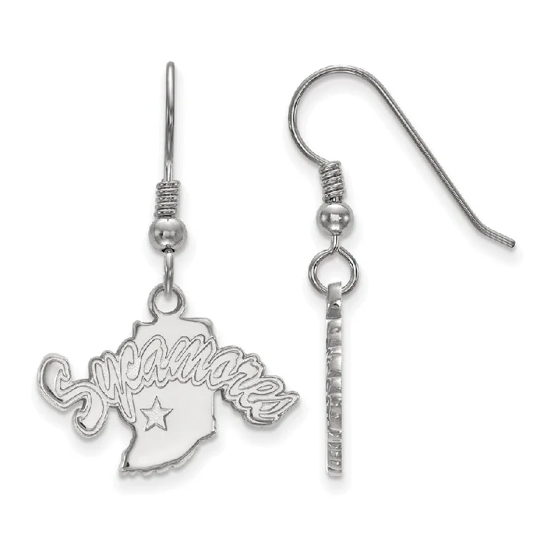 bold earrings for women -Sterling Silver Indiana State University Small Dangle Earrings