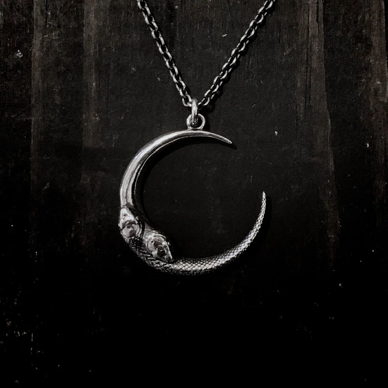 nature-inspired necklaces for women -Serpent Moon Necklace - Medium