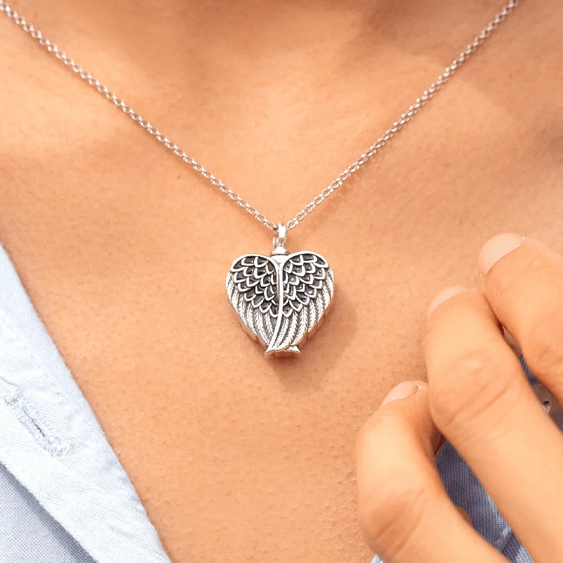 trendy silver necklaces for women -Guardian Angel Urn Necklace