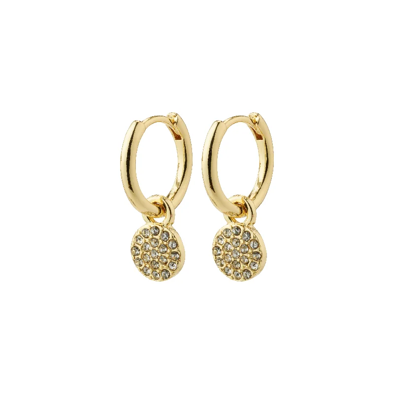 silver hoop earrings for women -CHAYENNE crystal hoop earrings gold-plated