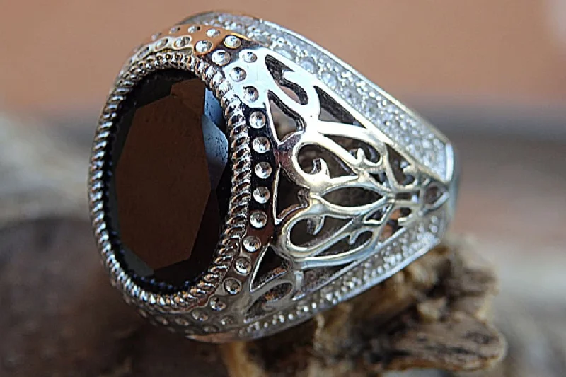 luxury diamond wedding rings -Stone Signet Ring