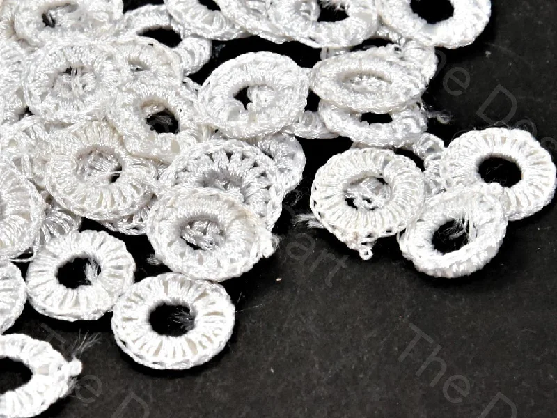 romantic rings for women -White 1 CM Round Crochet Thread Rings